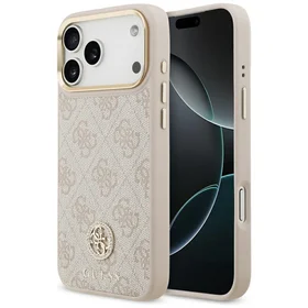 Guess 4G Strass Logo magnetinis dėklas telefonui iPhone 17 Pro Max - rožinis