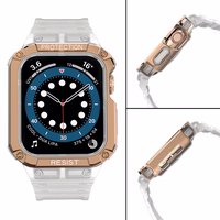 Apsauginė apyrankė Apple Watch 42/44/45mm šarvuotas dėklas - balta, rožinis auksas
