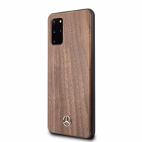 Mercedes Wood Line Walnut dėklas telefonui Samsung Galaxy S20+ – rudos spalvos