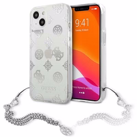 Guess GUHCP13SKPESI iPhone 13 mini 5.4" sidabrinis kietasis dėklas Peony Chain kolekcija