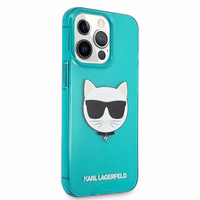 Karl Lagerfeld KLHCP13LCHTRB iPhone 13 Pro / 13 6.1" mėlynas kietas dėklas Blizgučių Choupette Fluo