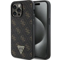 Guess 4G Triangle Metal Logo dėklas telefonui iPhone 14 Pro Max - juodas