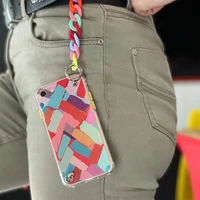Color Chain Case gelinis lankstus elastingas dėklas telefonui su grandinėlės pakabuku Xiaomi Redmi 10, įvairiaspalvis (2)