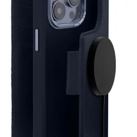 Decoded Nuimamas odinis piniginės dėklas su MagSafe ir atvartu iPhone 14 Pro Max - tamsiai mėlyna
