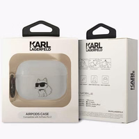 Karl Lagerfeld KLAP2HNCHTCT AirPods Pro 2 dėklas permatomas Ikonik Choupette