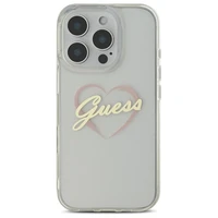 Guess IML Heart dėklas telefonui iPhone 16 Pro - skaidrus