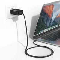 Blavec sieninis įkroviklis BC-8 GaN4 - Type C - PD QC 65W 3A su Type C į Type C laidu (TCBC8G4-CB653A+CC) juodas