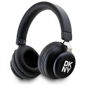 DKNY metalinis logotipas Bluetooth apgaubiančios ausinės - juodos
