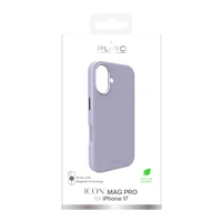 Pure Icon Magnetinis Pro skystas silikoninis dėklas iPhone 17, MagSafe suderinamas, su kameros apsauga ir aliuminio mygtukais - rožinis