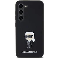 Karl Lagerfeld Silikoninis Ikonik Metal Pin dėklas Samsung Galaxy S24 - juodas