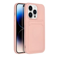 Kortelių dėklas telefonui IPHONE 14 Pro rožinis