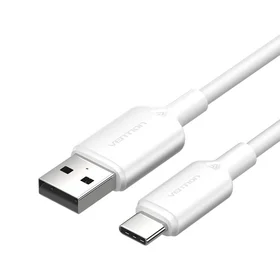 USB 2.0 A į USB-C 3A kabelis Vention CTQWF 1M (baltas)