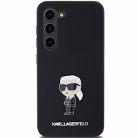 Karl Lagerfeld Silikoninis Ikonik Metal Pin dėklas Samsung Galaxy S24+ - juodas
