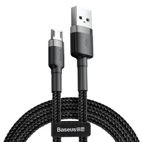USB kabelis Baseus Cafule microUSB 1.0m 2.4A pilkas-juodas CAMKLF-BG1