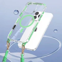 Tel Protect su dirželiu žalias skaidrus dėklas Iphone 17 Air žalias