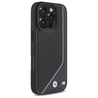 BMW M perforuota susukta linija Magnetinis dėklas iPhone 16 Pro - juodas