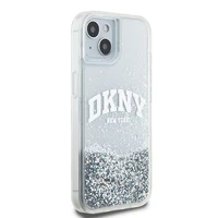 DKNY skystojo blizgučio didelio logotipo dėklas telefonui iPhone 15 / 14 / 13 - baltas
