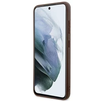 Guess 4G Metal Gold Logo dėklas telefonui Samsung Galaxy S24+ - rudas