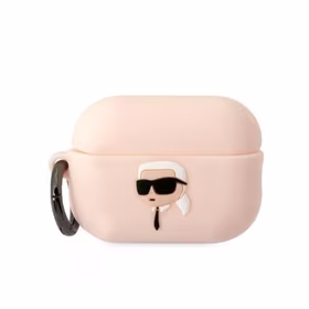 Karl Lagerfeld KLAP2RUNIKP AirPods Pro 2 dėklas rožinis/rožinis Silikoninis Karl Head 3D