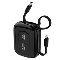 Dudao K32 22.5W 10000mAh išorinė baterija su įmontuotu USB-C / Lightning kabeliu - juoda