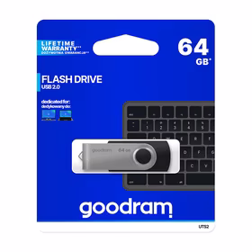 Goodram UTS2 USB atmintukas 64 GB USB A tipo 2.0 Juoda, Sidabras