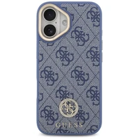 Guess 4G Strass Logo & Big Strap Metal Buttons Magnetinis dėklas telefonui iPhone 17 - mėlynas