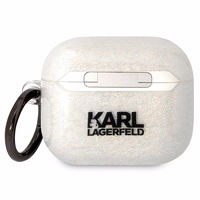 Karl Lagerfeld KLA3HNKCTGT Airpods 3 dėklas permatomas Blizgučiai Karl&Choupette