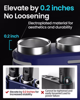 Automobilio cigarečių degiklio lizdo daliklis B39-C - 3 lizdai + USB + Type C - QC 3.0 PD 3A 120W su ekranu ir laidu