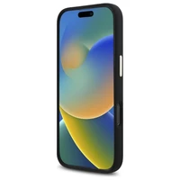 Guess Silikoninis Logo Strass 4G Dėklas iPhone 16 Pro - juodas