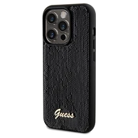 Guess Sequin Script Metal dėklas telefonui iPhone 14 Pro Max – juodas