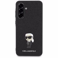 Karl Lagerfeld Fiksuotas Blizgus Ikonik Logotipo Metalinis Segtukas Dėklas telefonui Samsung Galaxy A36 - juodas