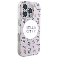 Hello Kitty IML Visur Paryžius magnetinis iPhone 16 Pro dėklas - rožinis