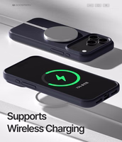 Dėklas Mercury Pure Magsafe Silicon Case Apple iPhone 17 Pro tamsiai mėlynas