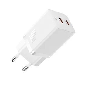 Baseus GaN5 Pro 40W 2xUSB-C sieninis įkroviklis - Baltas