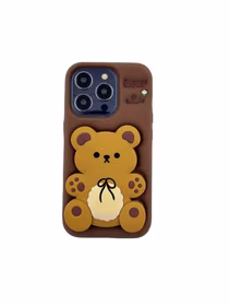 Dėklas 3D BEAR SU LAIKLIU IPHONE 13 PRO