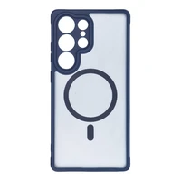 FULL MATTE MAG COVER dėklas telefonui suderinamas su MagSafe Samsung S25 Plus mėlyna