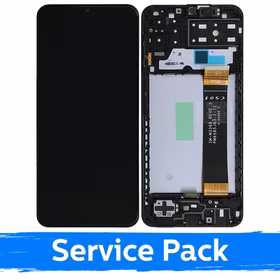 Ekranas skirtas Samsung A135 A13 4G juodas su rėmeliu (Service Pack)