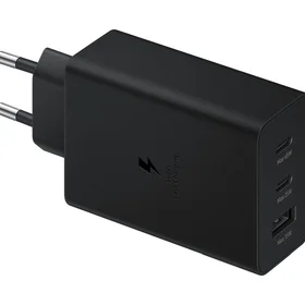 SAMSUNG originalus įkroviklis USB A + 2 x Type C PD 3A 65W EP-T6530NBEGEU juodas blister