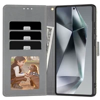 Tech-Protect Wallet dėklas telefonui Samsung Galaxy A36 5G - balti ramunėliai