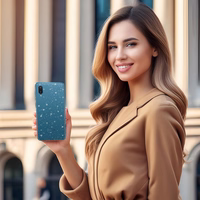 Sidabrinis Kristalinis blizgučių dėklas Samsung Galaxy A02