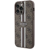 Guess 4G Printed Stripes Magnetinis dėklas telefonui iPhone 15 Pro Max - rudas
