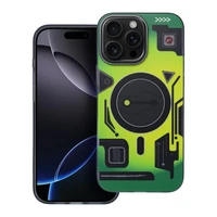 Dėklas telefonui FORCELL F-PROTECT su dviejų sluoksnių 4D technologija, militarinio kritimo testo suderinamas su MagSafe skirtas IPHONE 16 PRO MAX žalias