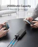 Išorinė baterija VEGER 20000 mAh PD QC3.0 2A 20W L20S (VP2039PD / W2039PD) juoda