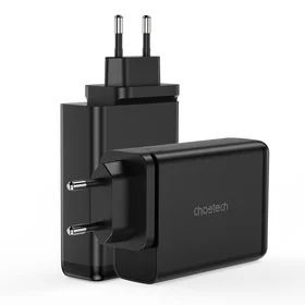 "Choetech" įkroviklis GaN 140W, 4 prievadai (2x USB C, 2x USB), juodas (PD6005)