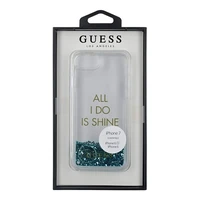 Guess GUHCP7GLUQBL iPhone 6/7/8 /SE 2020 / SE 2022 mėlynas/kietas dėklas Liquid Glitter Party