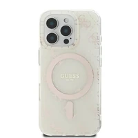 Guess IML 4G fonas Magnetinis dėklas telefonui iPhone 16 Pro - balta