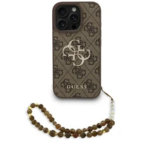 Guess 4G Strap 4G Classic Logo dėklas telefonui iPhone 16 Pro - ruda