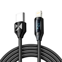 Wozinsky WUCLC2 Lightning - USB-C 36W 480Mb/s kabelis 2m su ekranu - juodas