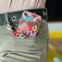 Color Chain dėklas gelinis lankstus elastingas dėklas su grandinės pakabuku iPhone XS / iPhone X įvairiaspalvis