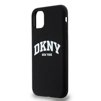 DKNY Skystas silikoninis baltas spausdintas logotipas magnetinis dėklas telefonui iPhone 11/Xr - juodas